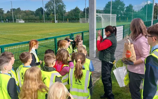 Primary school pupils on the biodiversity trail